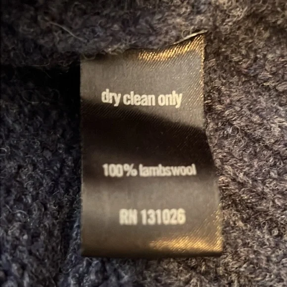 ONASSIS blue lambswool Shawl Collar Sweater size XL